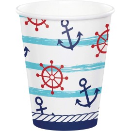 Creative Converting Nautical Sea Boat Anchor Ship Yacht Baby Shower Party 9 oz. Paper Cups