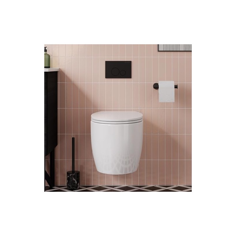 Wall Mount Dual Flush Metal Actuator plate in Matte Black