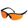 Pyramex Venture II Safety Eyewear, Orange Lens With Black Frame