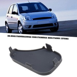 ECSiNG Car Front Bumper Tow Hook Eyelet Cover Grey Plastic Replacement Eye Towing Eye Flap Cap Compatible with Ford Fiesta MK6 2005-2008 6S6117A989 1375861
