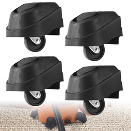 4-Pack 12388 Foot & 12293 Wheel Vacuum Caster Replacement Kit for Ridgid Wet/Dry Vacs, Black