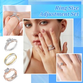 Ring Reducer Invisible Ring Size Gauge 28 Pieces Ring Size Adjuster Set Ring Size Gauge with Spacer and EVA Stickers Ring Size Adjuster for Loose Rings, TPU, EVA, plastic
