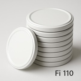 Pullmer 110mm Glass Jar Lids Screw Cap Twist Off Lids (White, Pack of 20)