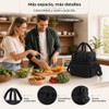 Lonchera Térmica para Mujer, Bolsa de Almuerzo de 2 Compartimentos,Negra