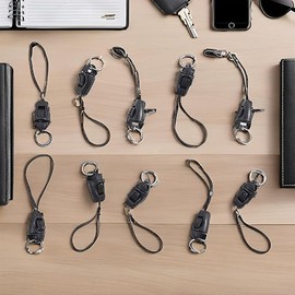 aoukoslt 10Pcs Black Detachable Buckle Mobile Phone Accessories Pendant Buckle Small Sling Anti-Lost Lanyard Cords Hanging Head Keychains Hooks, Fasteners Sewing Notions