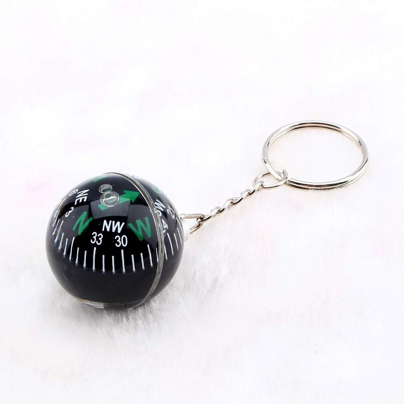 Outdoor Keyring Compass, Ball Key Fob Liquid-Filled Compass Ball Key