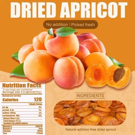 Dried Apricots No Sugar Added （7OZ）,Dried Fruit,Fruit In Bags,Healthy Diet Snacks,Natural,Vegan,Resealable Bag