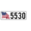 DesignThatSign Waving US American Flag Custom Curb Number Self Adhesive