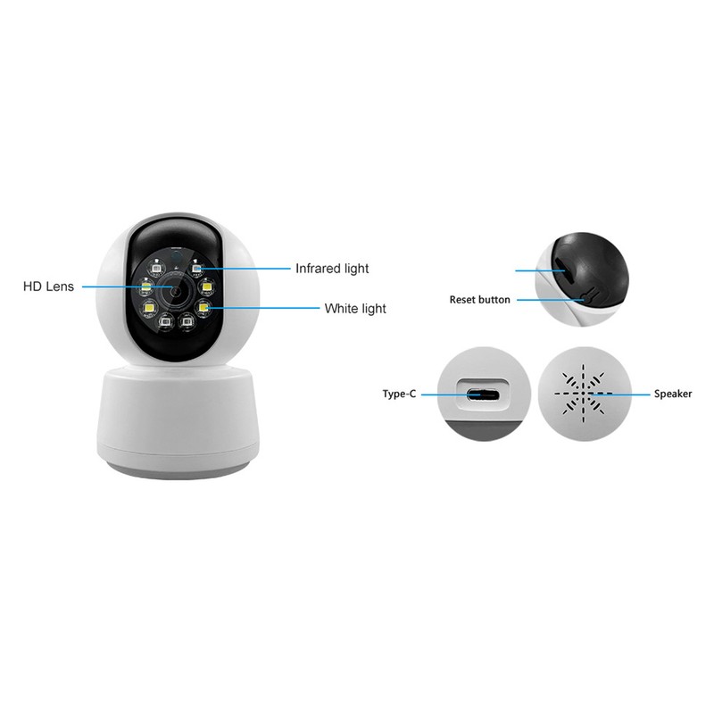 WiFi Home Security Camera 3MP IR Night Vision 360 Degree