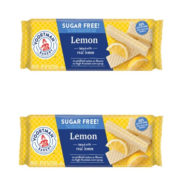 Voortman Bakery #1 Sugar Free LEMON Wafer Cookies (Pack of