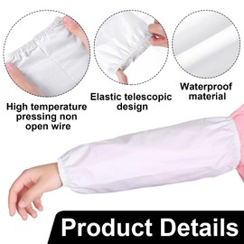 Jecery 4 Pairs Arm Sleeves Covers Waterproof Reusable Oilproof Oversleeves PVC Farmers Sleeves to Cover Arms Women Men Plastic Forearm Welding Sleeves for Cleaning, Cooking, Painting and Dog Grooming