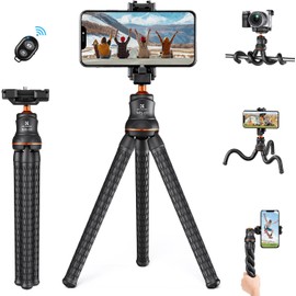 KF CONCEPT Trípode para teléfono móvil, MS01 Gorillapod con mando a distancia Bluetooth, trípode flexible para smartphone y cámara, trípode con