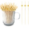 120 pcs 5.9 inch long Pearl Cocktail Picks,Gold Ball Food