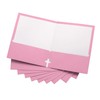 10 Pack Two Pocket Folders, Pink, Strong Thick Paper Folders,