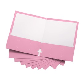 10 Pack Two Pocket Folders, Pink, Strong Thick Paper Folders, for Letter Size, by ACTIVITYya