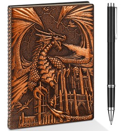 DND Dragon Journal Notebook, 3D Dragon Embossed Notebook with Pen for Dungeons and Dragons/D&D, Great RPG Accessories Nerdy Gifts for DM's & Players, 200 Pages A5 Leather Notepad for Men & Women