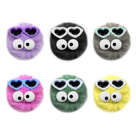 Shoe Charms, 6 Pcs Cute Plush Ball Shoe Charm Accessories for Clog (2.16in)