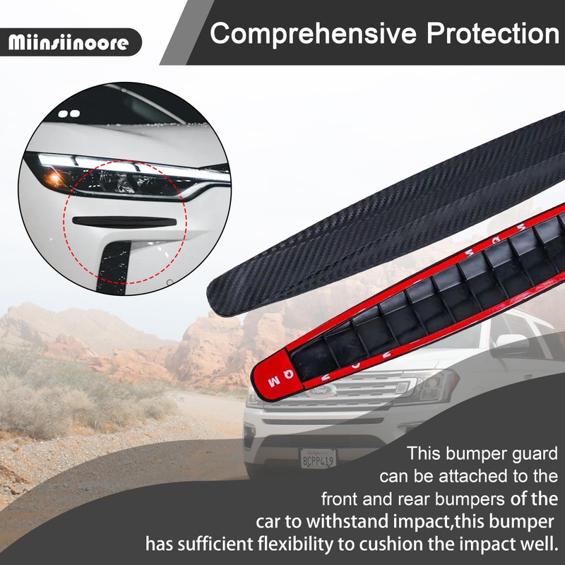 4 Pcs Car Front Rear Bumper Protector Strips, Universal Anti-Collision