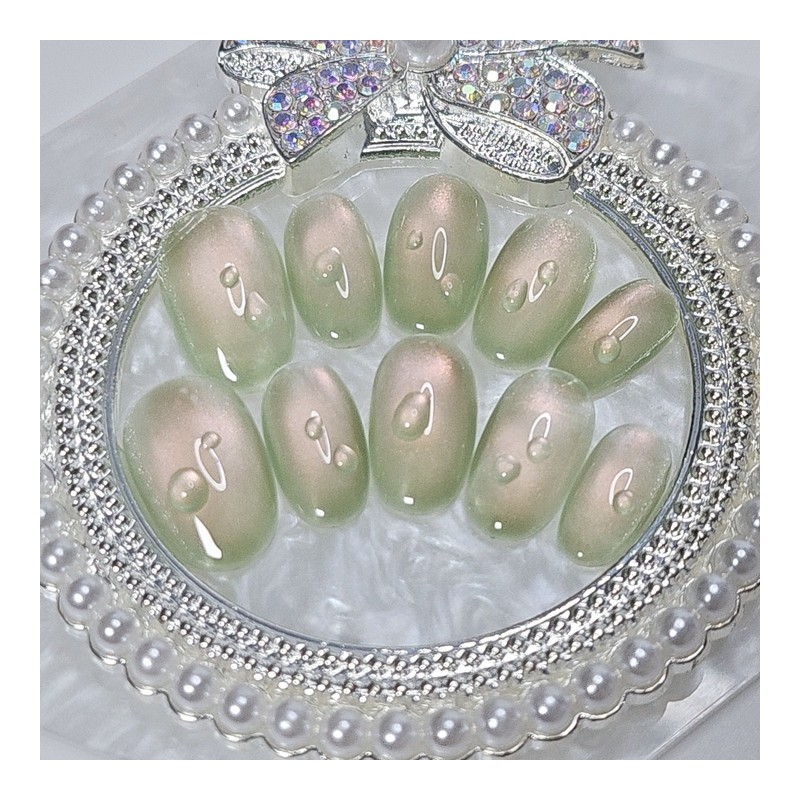 Dew Guava Homemade Nail Tips - Almond / 이슬 구아바
