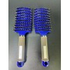 UltimateBrush 2 Pack Blue Curved Vented Boar Bristle Styling Hair