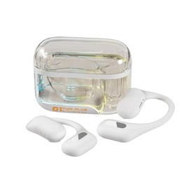 URIZONS Clear Earhook TWS Gaming On-Ear Headphones - Wireless Earhook Earphones with Low Latency, Over Ear Bluetooth Headphones, Open TWS Headset, Suitable for Gamers/Runners/Fitter/Athletes - White