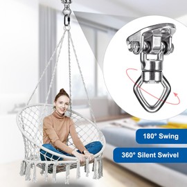 Swing Hanger Ceiling Mount with Double Bearing Hanging Chair Hanger 900 LB Capacity Stainless Steel Hammock Hardware 360° Swing Hook for Aerial Silks, Punching Bag, Hanging Chair, Gymnast Ring
