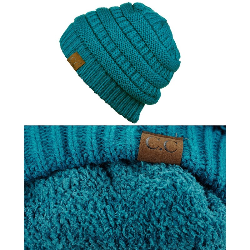 C.C Unisex Chunky Soft Stretch Cable Punto Cálido Fuzzy Forrado