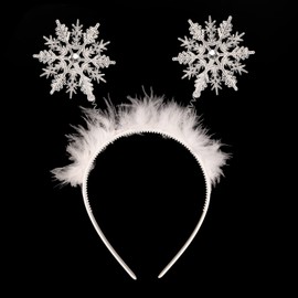 XNHIU Snowflake Headband Snowflake Head Boppers Christmas Headband Christmas Party Headband