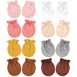 DRESHOW Newborn Baby Mittens Toddler Gloves No Scratches Mittens Cotton Gloves for 0-6 Months, 8 Sets Baby Mittens Mt-20