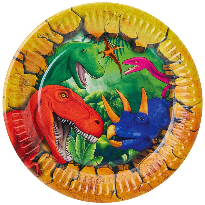 Folat 6 Paper Plates, Dinosaur, Dinosaur Plates, Children's Birthday Parties,