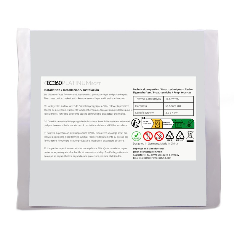 EC360® Platinum Soft 16.6W/mK Thermal Pad (100 x 100 x