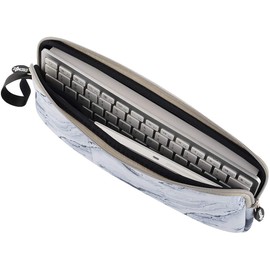 CM Neoprene Carrying Case Bag Protection Pouch Compatible with Magic Keyboard, Wireless Keyboard, Magic Mouse and Wireless Trackpad (White Marble Pattern)