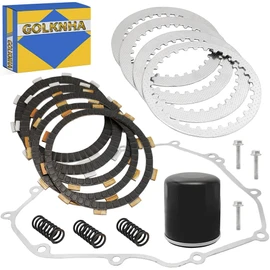 GOLKNHA Clutch Kit & Friction Steel Plates Cover Gasket & Oil Filter Compatible with Kawasaki Ninja 400 EX400 Z400 ER400 2018-2024