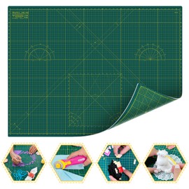 Self Healing Cutting Mat 18" x 24" fabric cutting mat Double Sided 5-Ply Craft Cutting Board for sewing,Crafts,Fabric, Quilting, Scrapbooking Projects, Green/Green-Shiny Merry