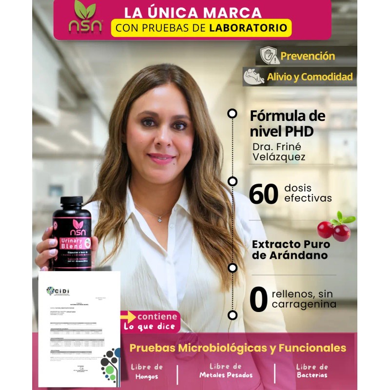 Urinary Blend Vitaminas Tracto Urinario Manosa Extracto Arándano Cápsulas