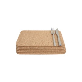 T&G FSC Certified Cork Rectangular Table Mats/Surface Protectors, Set of 6, Medium, 28 x 20.5 x 0.6 cm