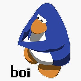 Leyland Designs Funny Club Penguin Sticker Boi Sticker Outdoor Rated Vinyl Sticker Decal for Windows, Bumpers, Laptops or Crafts 5"