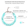 Blue Beads Bracelet for Women Gift, HASKARE Protection Stone Crystal