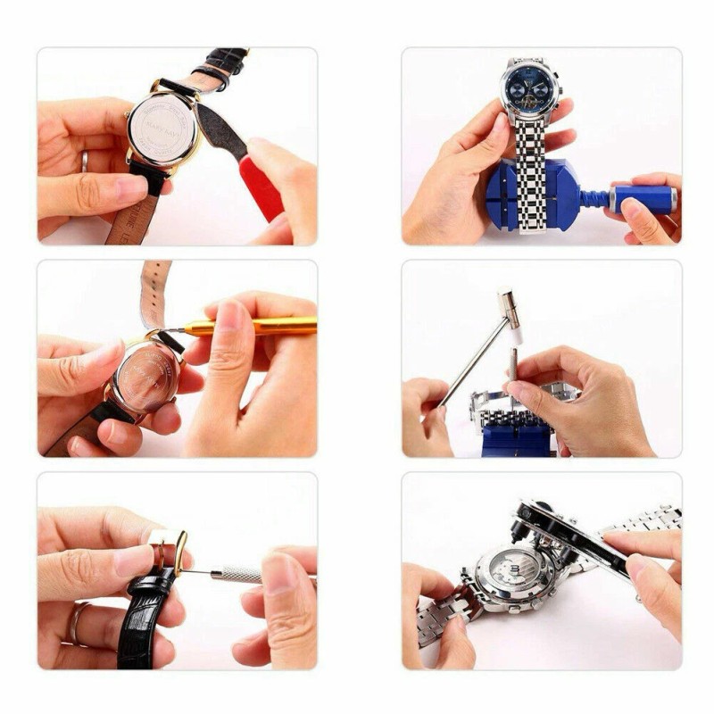 WatchToolsCo Watch Repair Kit Link Removal Tool Band Adjustment Battery