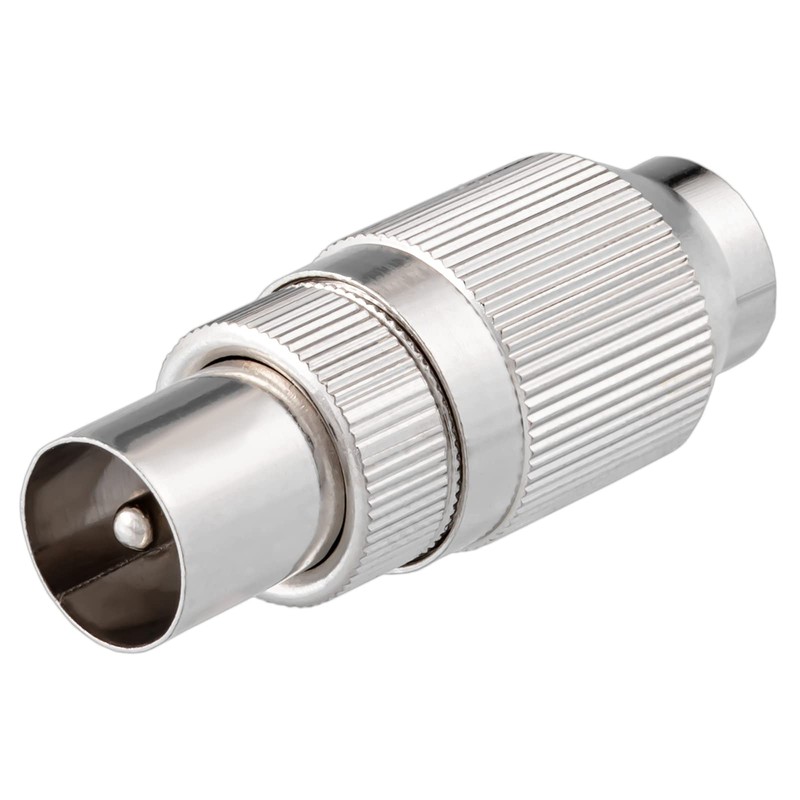 1x IEC Coaxial Male Antenna Cable Coupling Metal Detachable TV