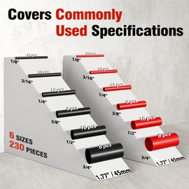 Sanuke 230PCS Heat Shrink Tubing Kit - 3:1 Ratio - Adhesive Lined Dual Wall Tube - Waterproof Marine Grade Shrink Tubing - Electrical Industrial Wire Shrink Wrap Tubing (Black & Red)