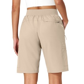 Ksmien Women's Hiking Cargo Shorts Quick Dry Lightweight Summer Shorts with Zipper Pockets for Travel Golf Camping