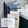 Swivel Out Towel Racks with Hooks 2-Bars Foldable Arms Bath