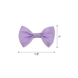 sourcing map 100pcs Purple Bow Ties 1.5" x 1" Mini Bowknot for Crafting Little Satin Bows Bulk for DIY Sewing Scrapbooking Wedding Gift Present Home Decoration