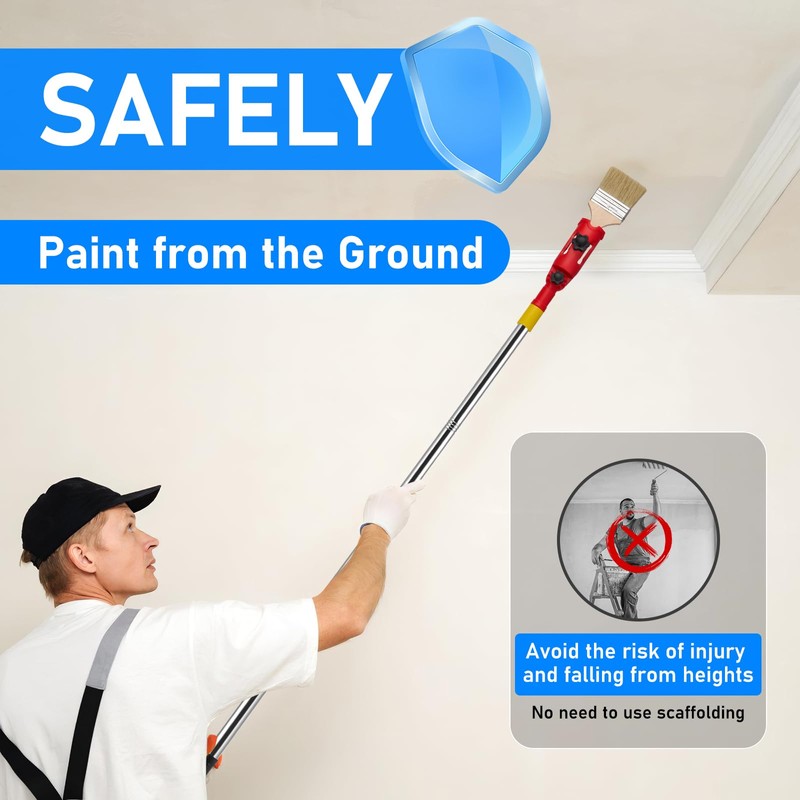 Multi-Angle Paint Roller Extension Pole Holder, Paint Brush Extender Holder