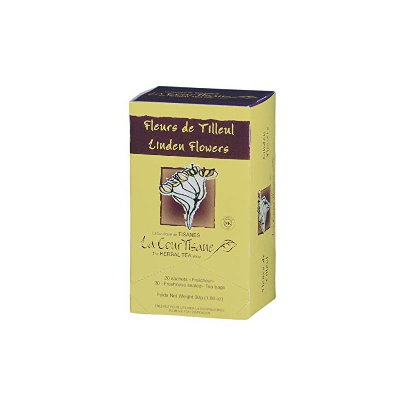 La Courtisane Herbal Tea Linden Flowers, Kosher, Gluten-Free, 20 Teabags