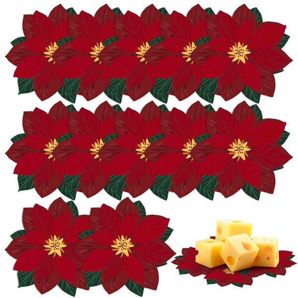 Tenceur 100 Count Christmas Poinsettia Parchment Paper Cheese 6 Inch