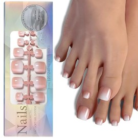 Genérico Sibomtex 120 Puntas de Gel para uñas de los pies francesas, 12 tamaños, uñas postizas, uñas postizas, Puntas para Usar, para decoración de uñ