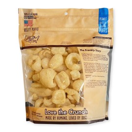 Frankly Pet Original Beefy Puffs - Peanut Butter Flavored Puffs - Protein Packed, Ingredients Sourced and Manufactured in The U.S.A. 5 Oz (PB)