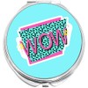 NewCharms Teal Pink Wow 80s Compact with Mirrors - Perfect